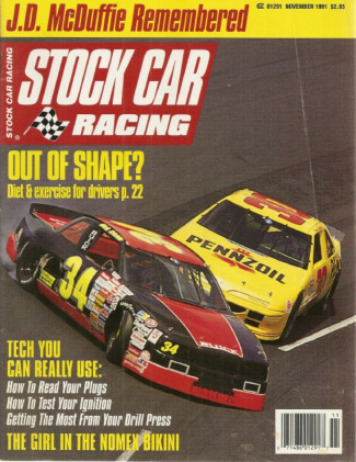 STOCK CAR RACING 1991 NOV - P J Hotshoe, Bobby Labonte, Jo, Nemechek, Hyder
